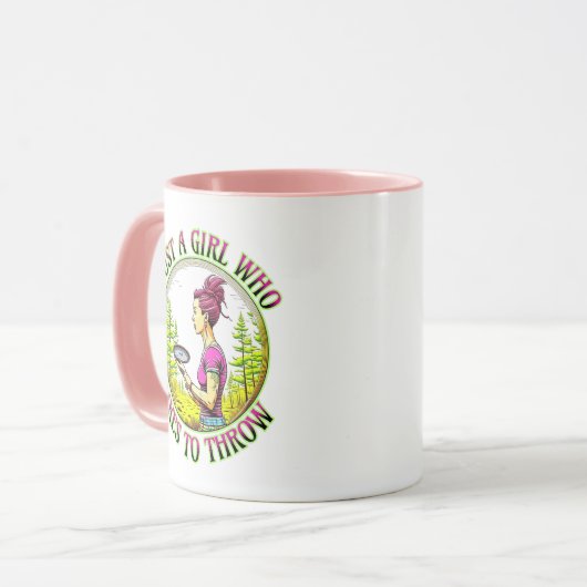 Gewoon een meisje dat graag gooit | Schijfgolf Mok (Voorkant links)