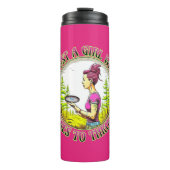 Gewoon een meisje dat graag gooit | Schijfgolf Thermosbeker (Voorkant)