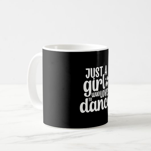 Gewoon een meisje dat graag grappige danser danst koffiemok (Voorkant links)