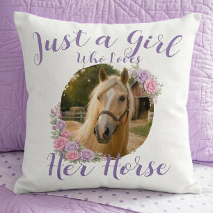 Gewoon Een Meisje Dat Haar Paarse Paard Liefheeft Kussen