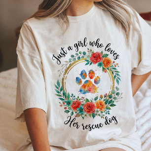 Gewoon Een Meisje Dat Haar Reddingshond Waterverf  Tri-Blend Shirt