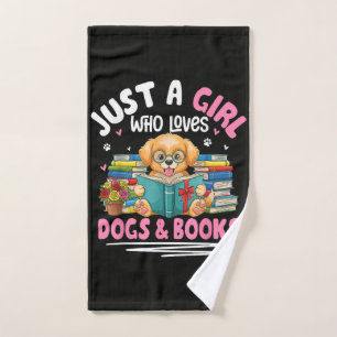 Gewoon Een Meisje Dat Honden En Boeken Lezen Liefh Handdoek
