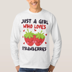 GEWOON EEN MEISJE DAT HOUDT VAN AARDBEIEN Kawaii S T-shirt