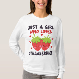 GEWOON EEN MEISJE DAT HOUDT VAN AARDBEIEN Kawaii S T-shirt