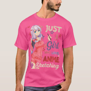 Gewoon een meisje dat houdt van anime cadeau T-shi T-shirt