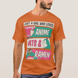 Gewoon een meisje dat houdt van Anime Cats Ramen G T-shirt