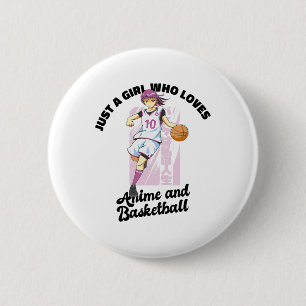 Gewoon een meisje dat houdt van anime en sketchspe ronde button 5,7 cm