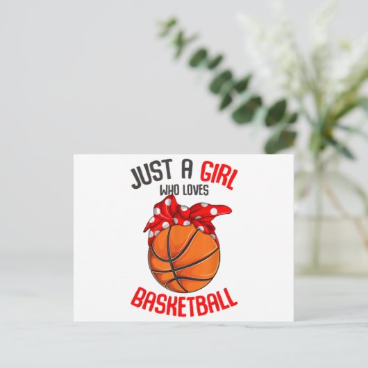 Gewoon een meisje dat houdt van basketbal meisje briefkaart (Staand voorkant)