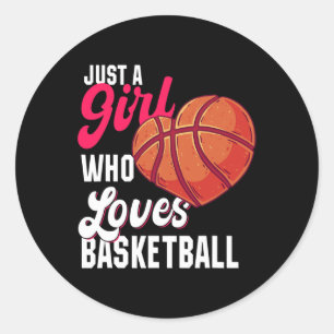 Gewoon een meisje dat houdt van basketbal meisje K Ronde Sticker