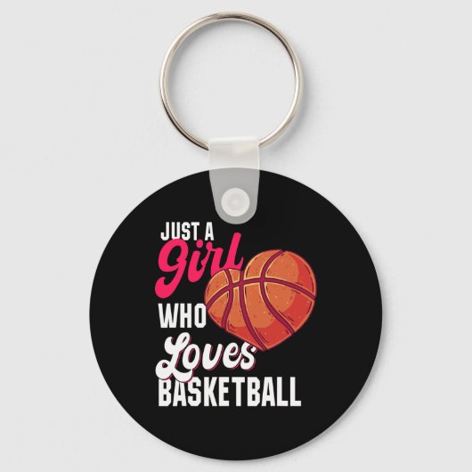 Gewoon een meisje dat houdt van basketbal meisje K Sleutelhanger (Voorkant)
