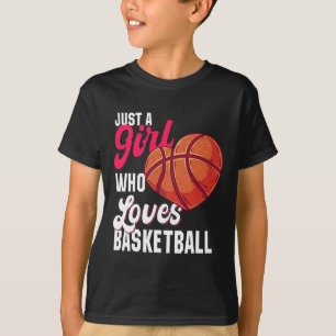 Gewoon een meisje dat houdt van basketbal meisje K T-shirt