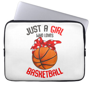 Gewoon een meisje dat houdt van basketbal meisje laptop sleeve