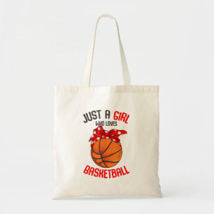 Gewoon een meisje dat houdt van basketbal meisje tote bag