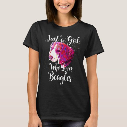 Gewoon een meisje dat houdt van Beagle Dog Doggy M T-shirt (Voorkant)
