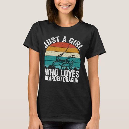 Gewoon een meisje dat houdt van Bearded Dragon Ret T-shirt (Voorkant)