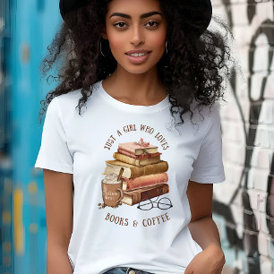 Gewoon een meisje dat houdt van boeken en koffie T T-shirt