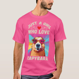 Gewoon een meisje dat houdt van Capybara Schattige T-shirt