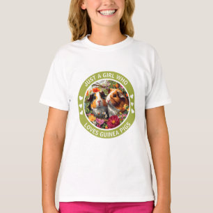 Gewoon een meisje dat houdt van cavia's (tuinbloem t-shirt