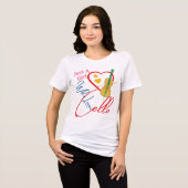 Gewoon een meisje dat houdt van cello, celloliefhe Tri-Blend shirt (Voorkant volledig)