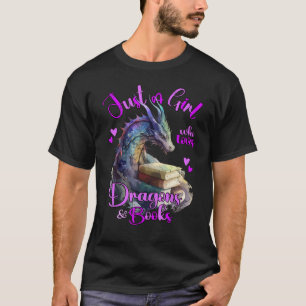 Gewoon een meisje dat houdt van Dragons en Books F T-shirt