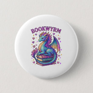 Gewoon een meisje dat houdt van draken en boeken T Ronde Button 5,7 Cm