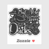 Gewoon een meisje dat houdt van eenden Schattigee  Sticker (Vel)
