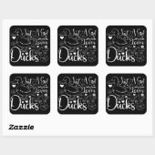 Gewoon een meisje dat houdt van eenden Schattigee  Vierkante Sticker (Vel)