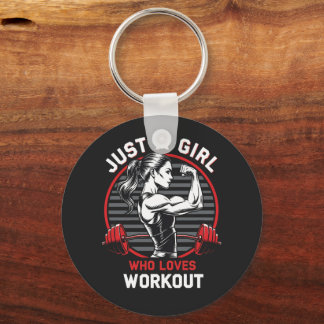 Gewoon een meisje dat houdt van fitness t-shirt sleutelhanger