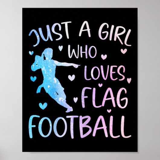 Gewoon een meisje dat houdt van Flag Football Funn Poster (Voorkant)