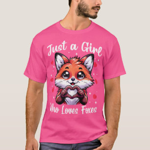 Gewoon een meisje dat houdt van Foxes Kawaii Anime T-shirt