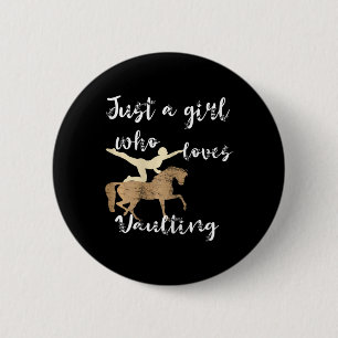 Gewoon een meisje dat houdt van gewelven ruiterpaa ronde button 5,7 cm