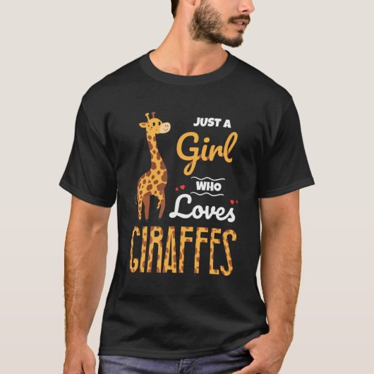 Gewoon een meisje dat houdt van Giraffes Grappige T-shirt (Voorkant)