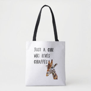 Gewoon een meisje dat houdt van Giraffes schattige Draagtas