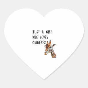 Gewoon een meisje dat houdt van Giraffes schattige Hart Sticker