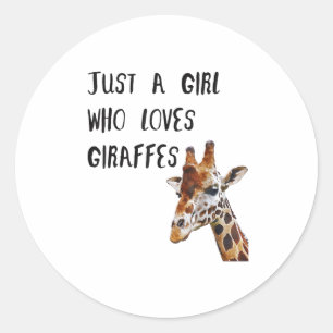 Gewoon een meisje dat houdt van Giraffes schattige Ronde Sticker