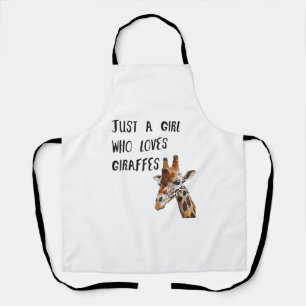 Gewoon een meisje dat houdt van Giraffes schattige Schort