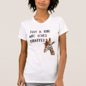Gewoon een meisje dat houdt van Giraffes schattige T-shirt (Voorkant)