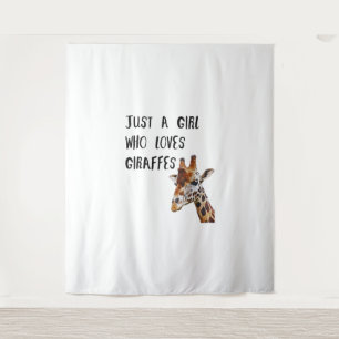 Gewoon een meisje dat houdt van Giraffes schattige Wandkleed