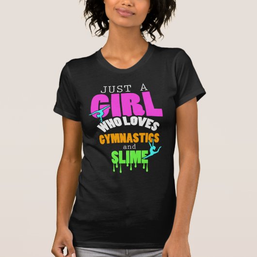 Gewoon een meisje dat houdt van gymnastiek en glip t-shirt (Voorkant)