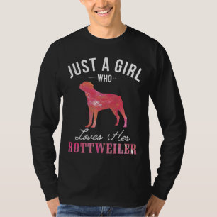 Gewoon een meisje dat houdt van haar rottweiler ho t-shirt