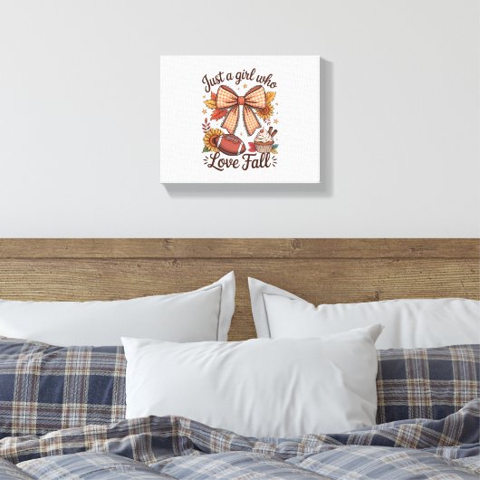Gewoon een meisje dat houdt van Herfst Cozy Canvas Afdruk (Insitu (Slaapkamer))