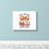 Gewoon een meisje dat houdt van Herfst Cozy Canvas Afdruk (Insitu (Houten vloer))