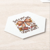 Gewoon een meisje dat houdt van Herfst Cozy Kartonnen Onderzetters (Schuin)