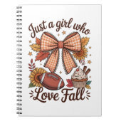 Gewoon een meisje dat houdt van Herfst Cozy Notitieboek (Voorkant)