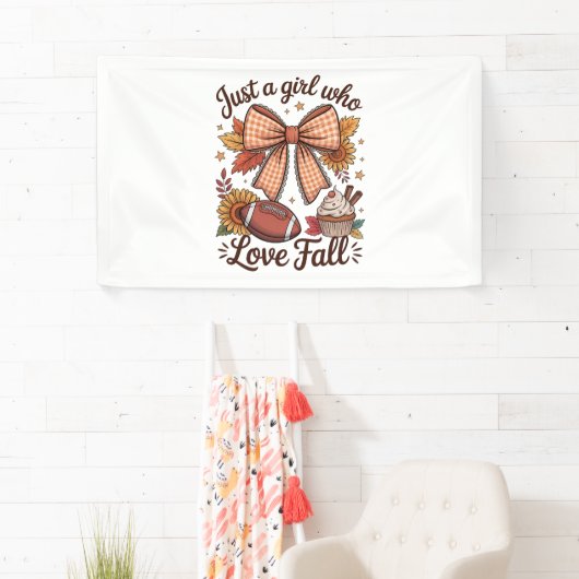 Gewoon een meisje dat houdt van Herfst Cozy Spandoek (Insitu)