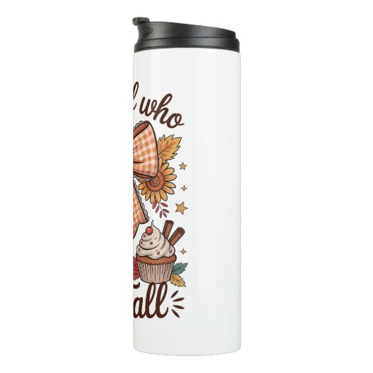 Gewoon een meisje dat houdt van Herfst Cozy Thermosbeker (Geroteerd rechts)