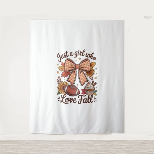 Gewoon een meisje dat houdt van Herfst Cozy Wandkleed (Voorkant)
