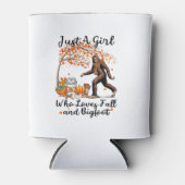 Gewoon een meisje dat houdt van Herfst en Bigfoot Blikjeskoeler (Voorkant)