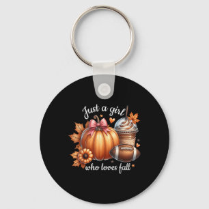 Gewoon een meisje dat houdt van Herfst pompoen Foo Sleutelhanger