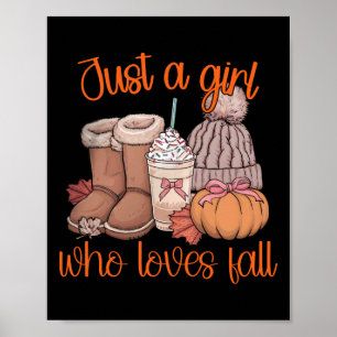 Gewoon een meisje dat houdt van Herfst pompoen kru Poster